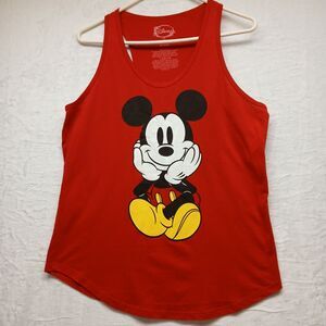 Wet Seal Disney Mickey Mouse Red Front/Back Graphic Racerback Tank Top Large